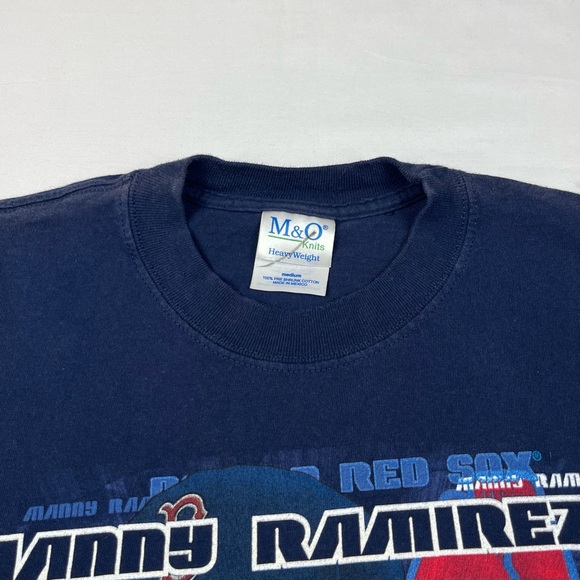 Vtg Boston Red Sox Manny Ramirez Mens T-Shirt Medium Y2K 2001 Dark Blue A6 - Picture 6 of 9